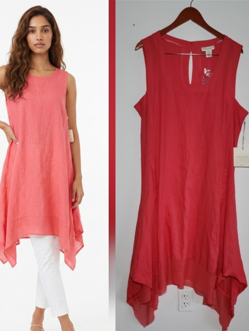 Women's Cynthia Rowley Red Sleeveless Tunic Dress Size 1X